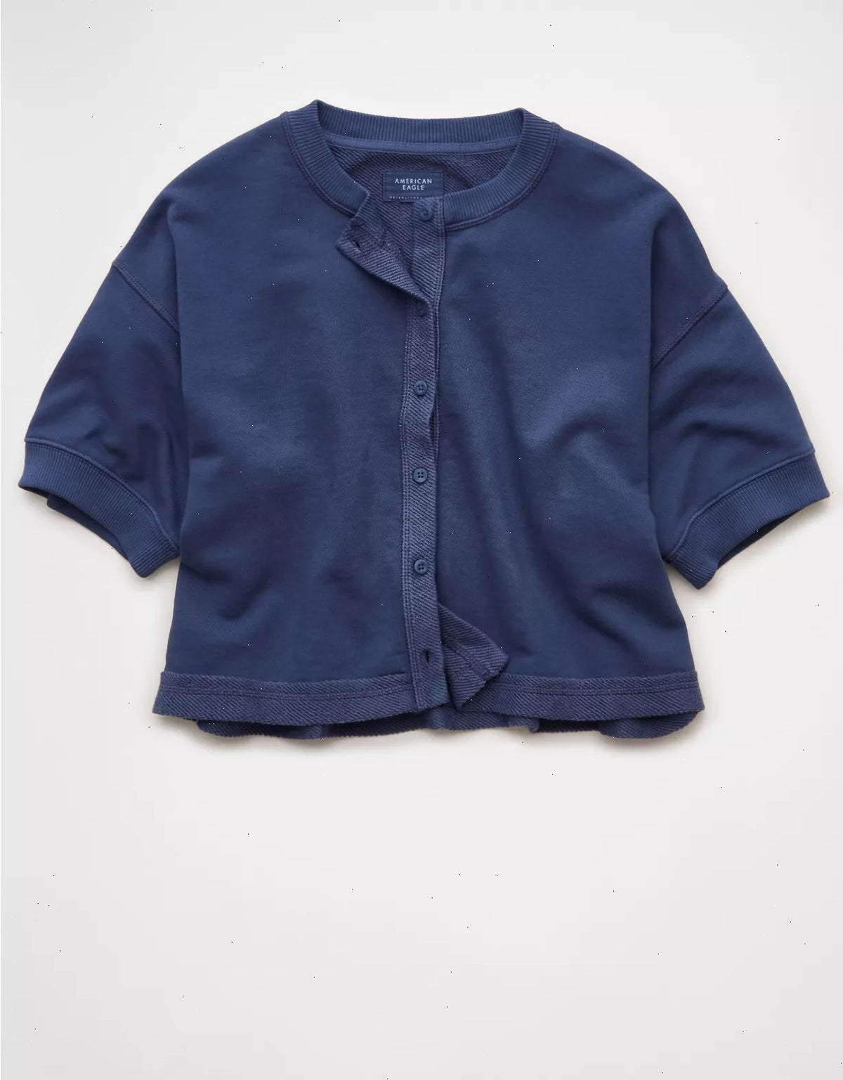 AE Saturday Fleece Button-Up Cardigan Sweater