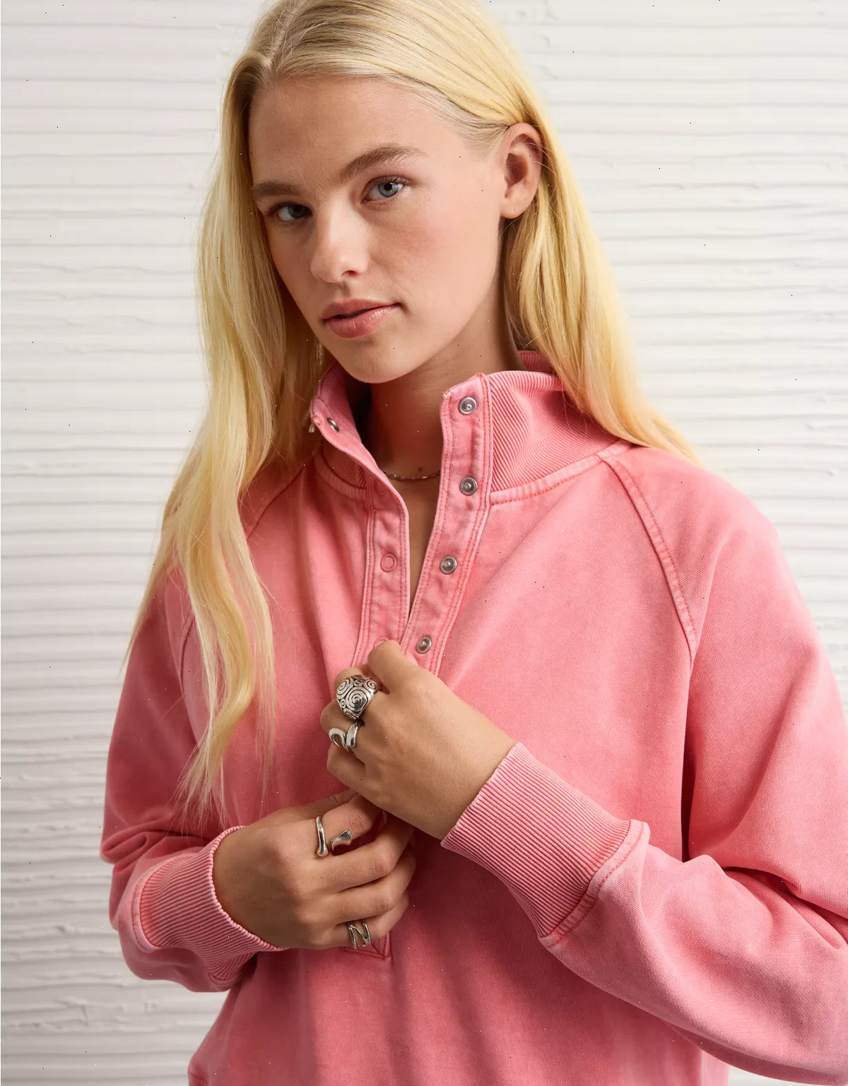 AE Big Hug Fleece Henley Sweatshirt