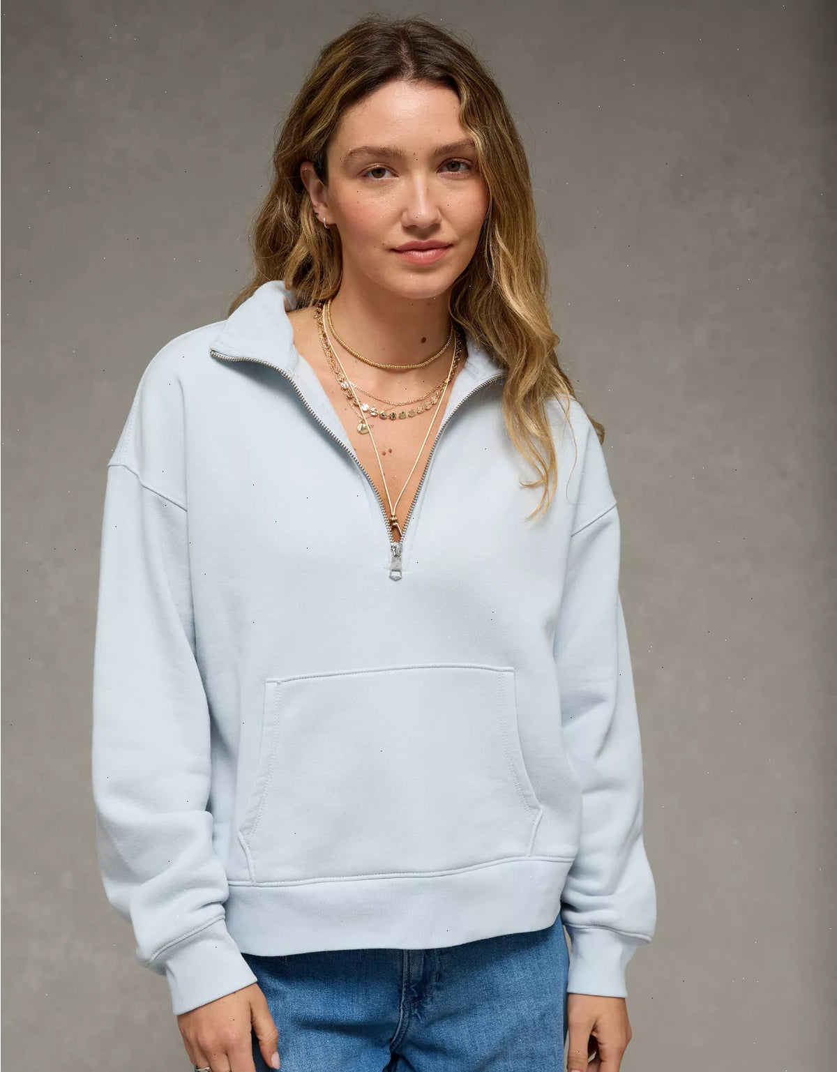 AE Everyday Luxe Quarter Zip Sweatshirt