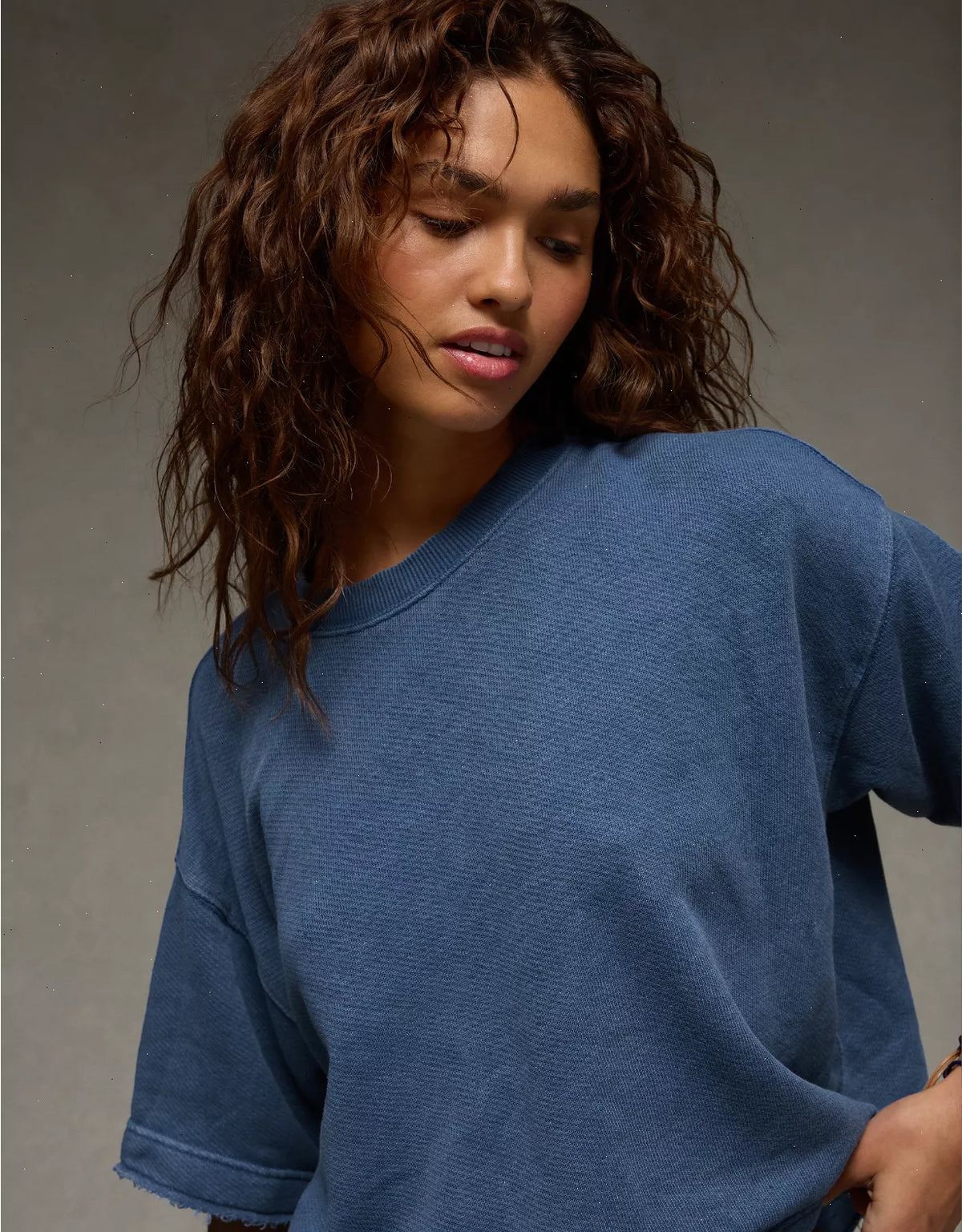 AE Boxy Short-Sleeve Sweatshirt