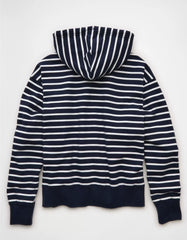 AE Laidback Luxe Striped Full-Zip Hoodie