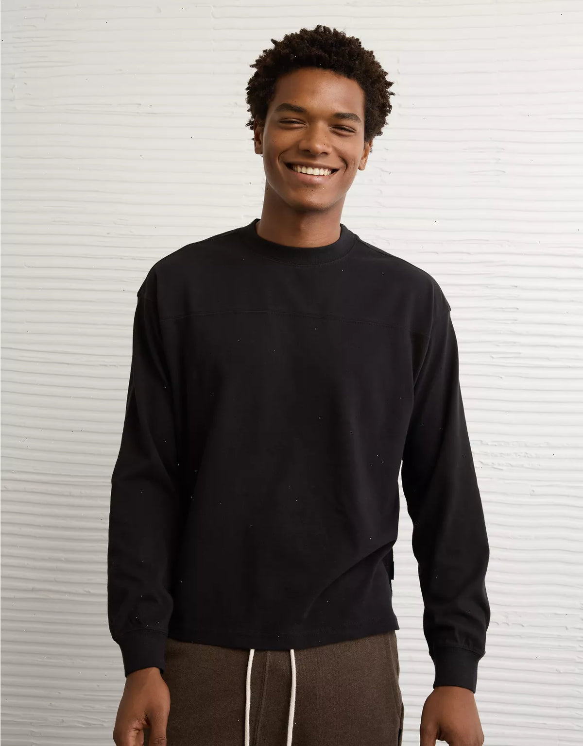 AE Boxy Long-Sleeve Sueded Jersey T-Shirt