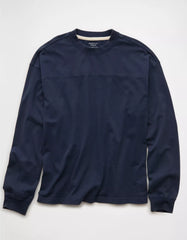 AE Long-Sleeve Boxy Sueded Jersey T-Shirt