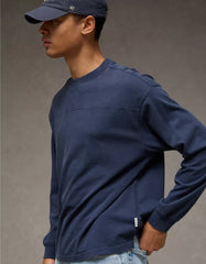 AE Long-Sleeve Boxy Sueded Jersey T-Shirt