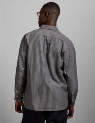 AE77 Premium Relaxed Striped Poplin Button-Up Shirt