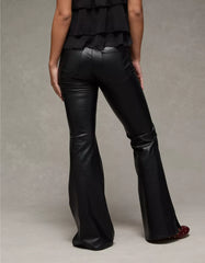 AE Super High-Waisted Vegan Leather Flare Pant