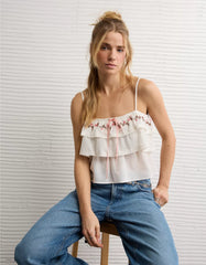 AE Embroidered Ruffle Cami Top