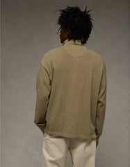 AE Boxy Long-Sleeve Mock Neck Shirt