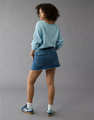 AE Stretch Curvy High-Waisted Perfect Denim Mini Skirt