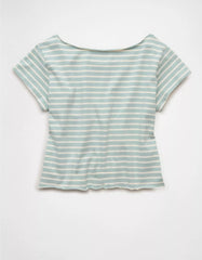 AE Off-the-Shoulder Striped T-Shirt