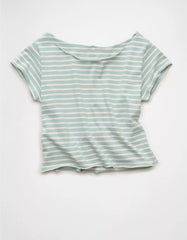 AE Off-the-Shoulder Striped T-Shirt