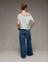 AE Off-the-Shoulder Striped T-Shirt