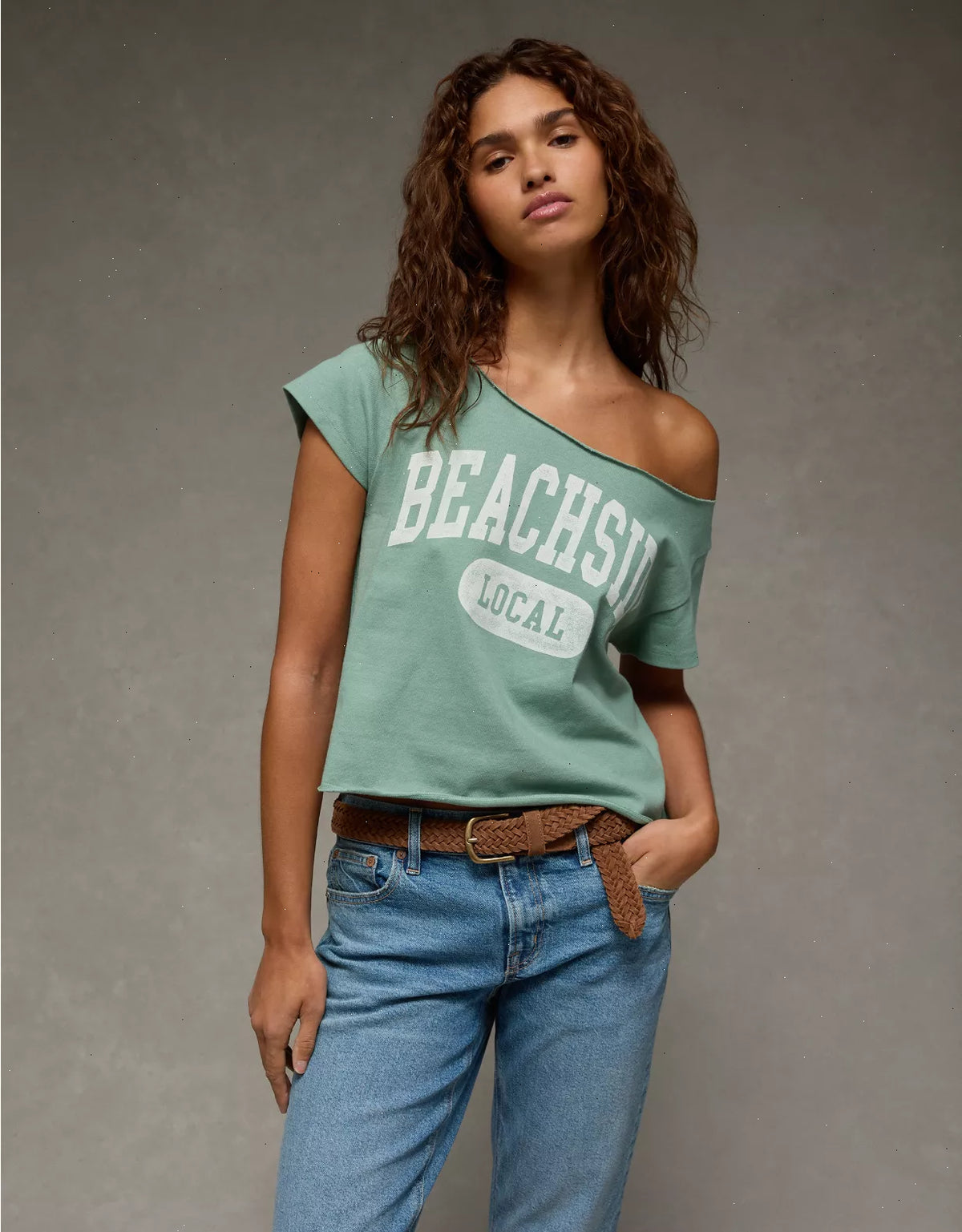 AE Off The Shoulder Graphic T-Shirt