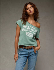 AE Off The Shoulder Graphic T-Shirt