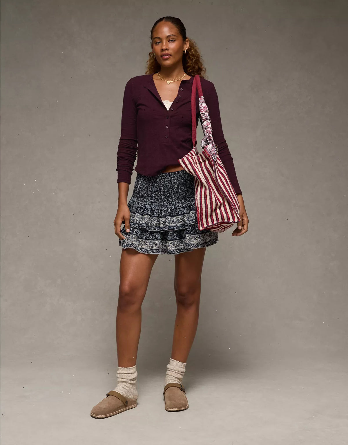 AE Long Sleeve Henley T-Shirt