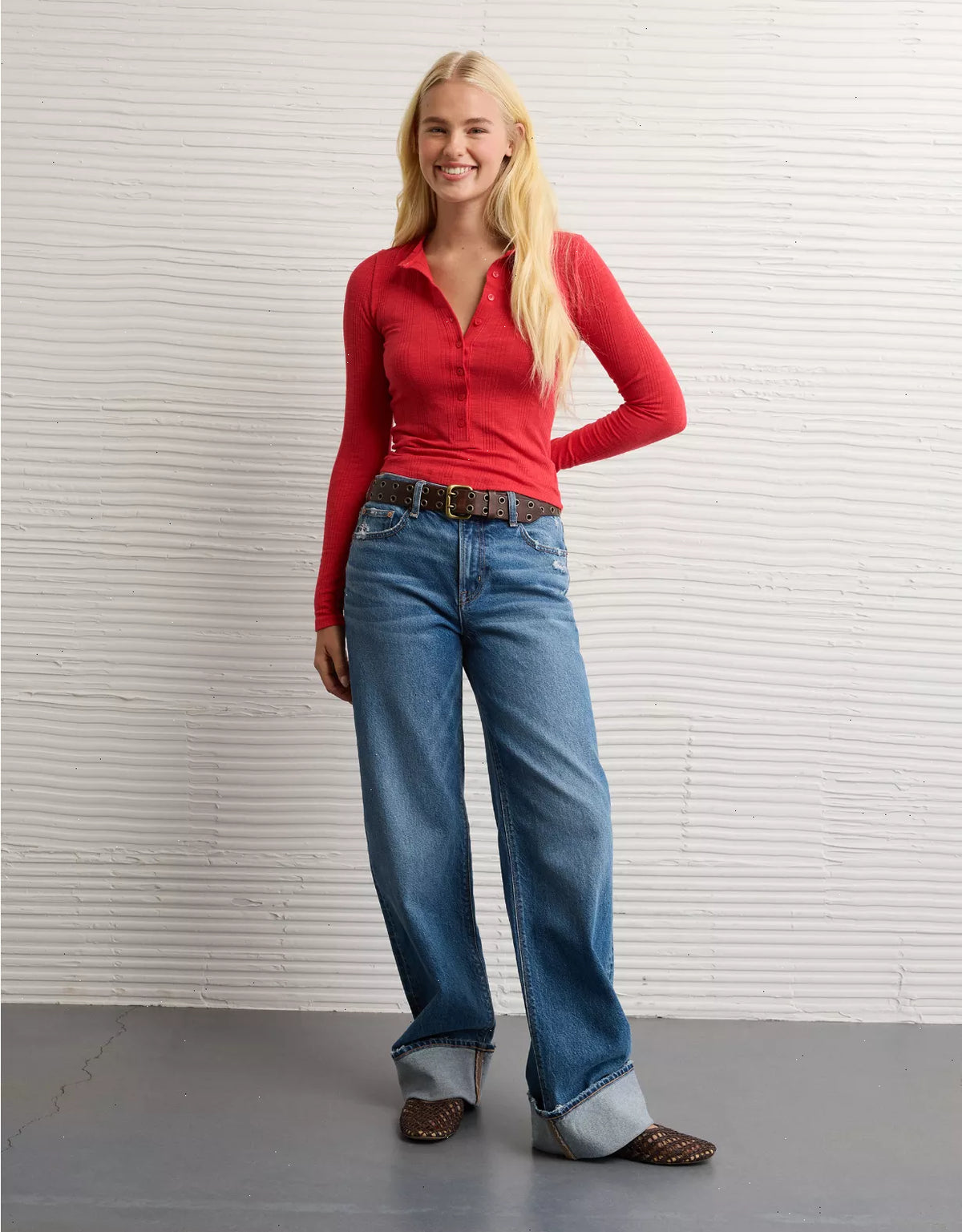 AE Long Sleeve Henley T-Shirt