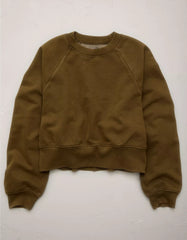 AE77 Premium Cropped Fleece Sweatshirt