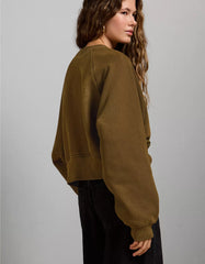 AE77 Premium Cropped Fleece Sweatshirt