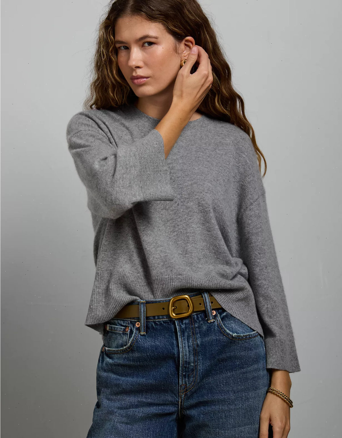 AE77 Premium Oversized Cashmere Sweater T-Shirt