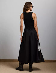 AE77 Premium Mixed Media Midi Dress