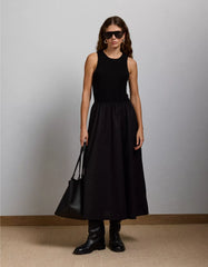 AE77 Premium Mixed Media Midi Dress