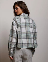 AE77 Cropped Flannel Shirt