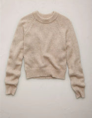 AE77 Sparkle Shrunken Crew Neck Sweater