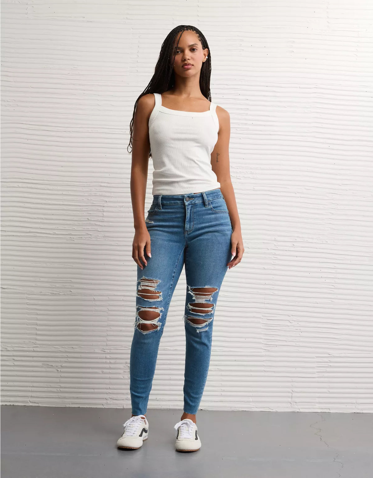 AE Next Level Curvy Ripped High-Waisted Jegging