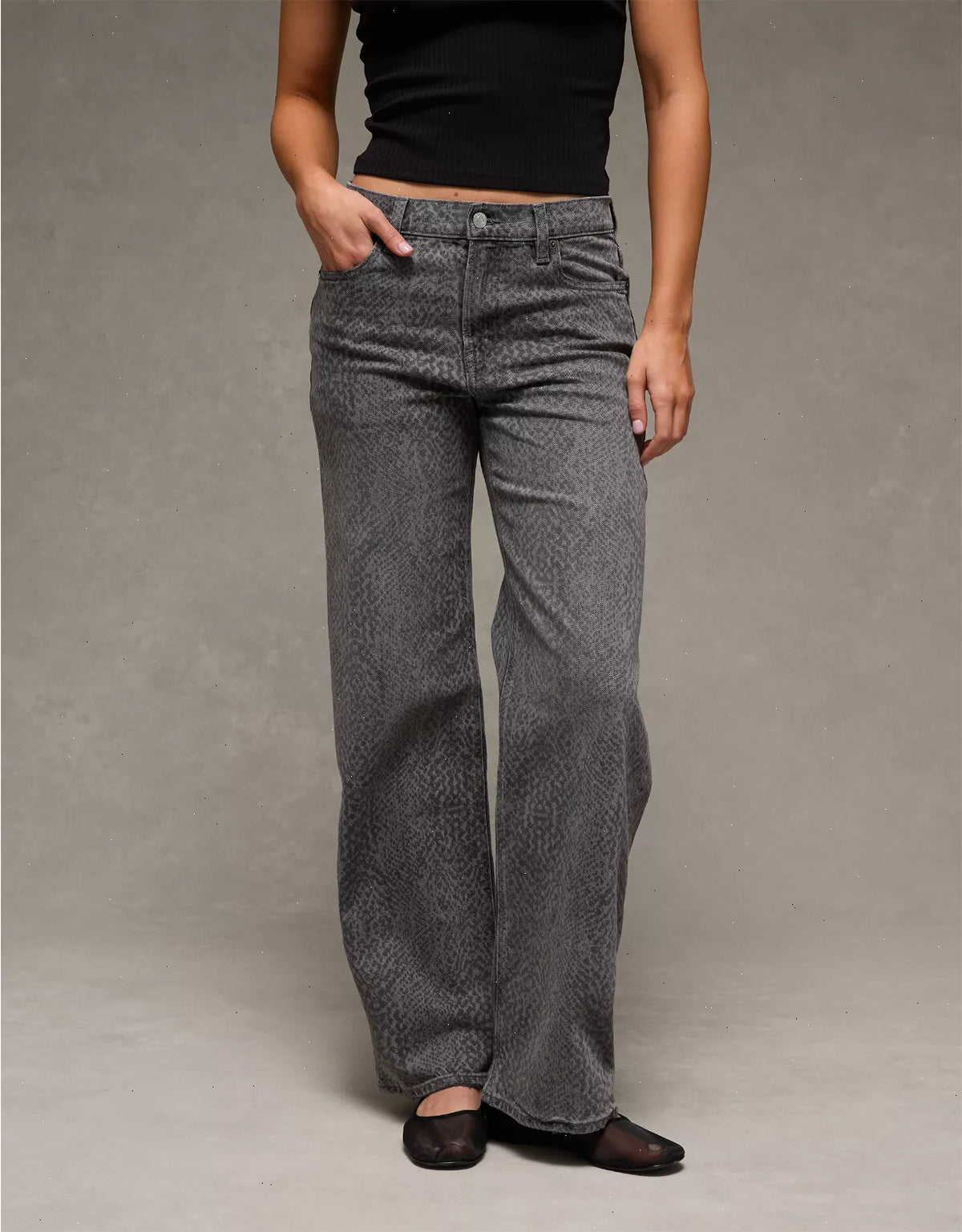 AE Stretch Snake Print High-Waisted Stovepipe Jean