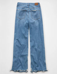 AE Dreamy Drape Stretch Curvy Ripped Super High-Waisted Baggy Wide-Leg Jean