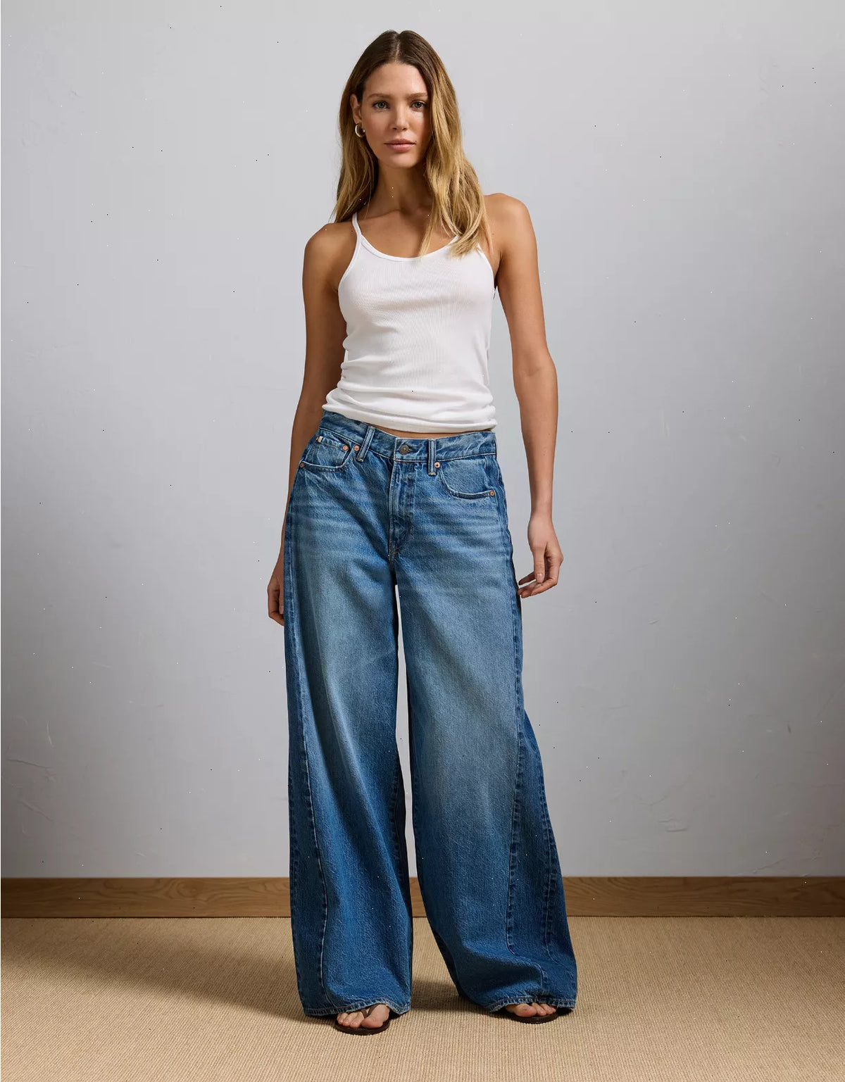 AE77 Premium Super Wide Side Stripe Jean