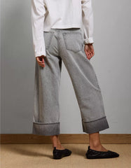 AE77 Premium Wide Crop Cuff Jean