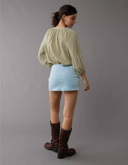 AE Next Level Low-Rise Denim Micro Skort