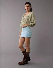 AE Next Level Low-Rise Denim Micro Skort