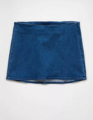 AE Next Level Low-Rise Denim Micro Skort