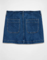 AE Stretch Low-Rise A-Line Denim Mini Skirt