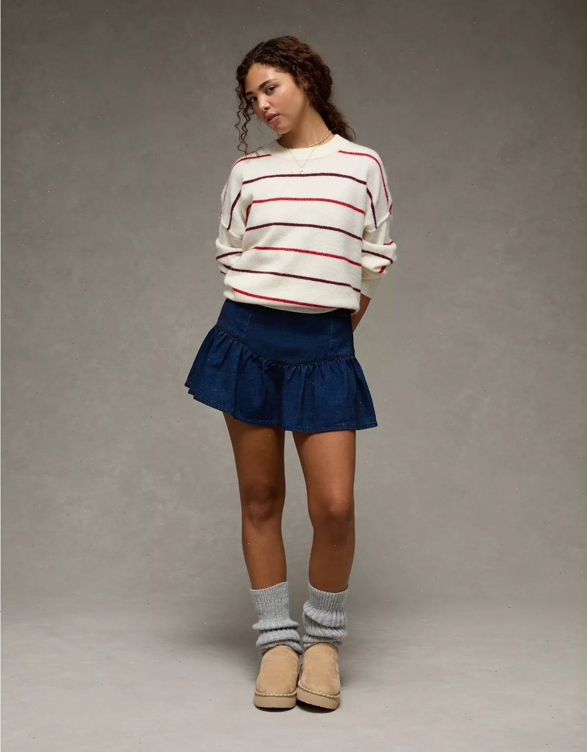 AE High-Waisted Pleated Mini Skirt