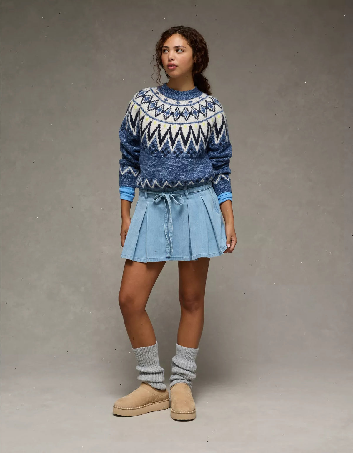 AE High-Waisted Pleated Mini Skirt