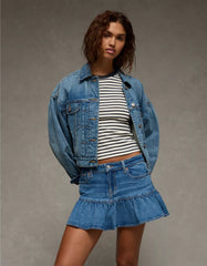 AE High-Waisted Ruffle Mini Skirt