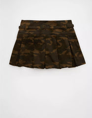AE Mid-Rise Pleated Camo Skort