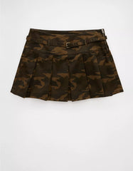 AE Mid-Rise Pleated Camo Skort